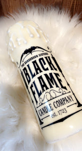 Black Flame Candle Tumbler with candle "drips"