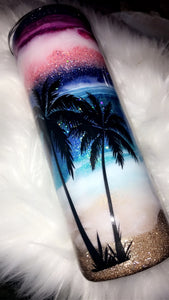 Beach themed tumbler