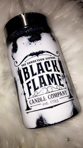 Black flame Mason jar tumbler